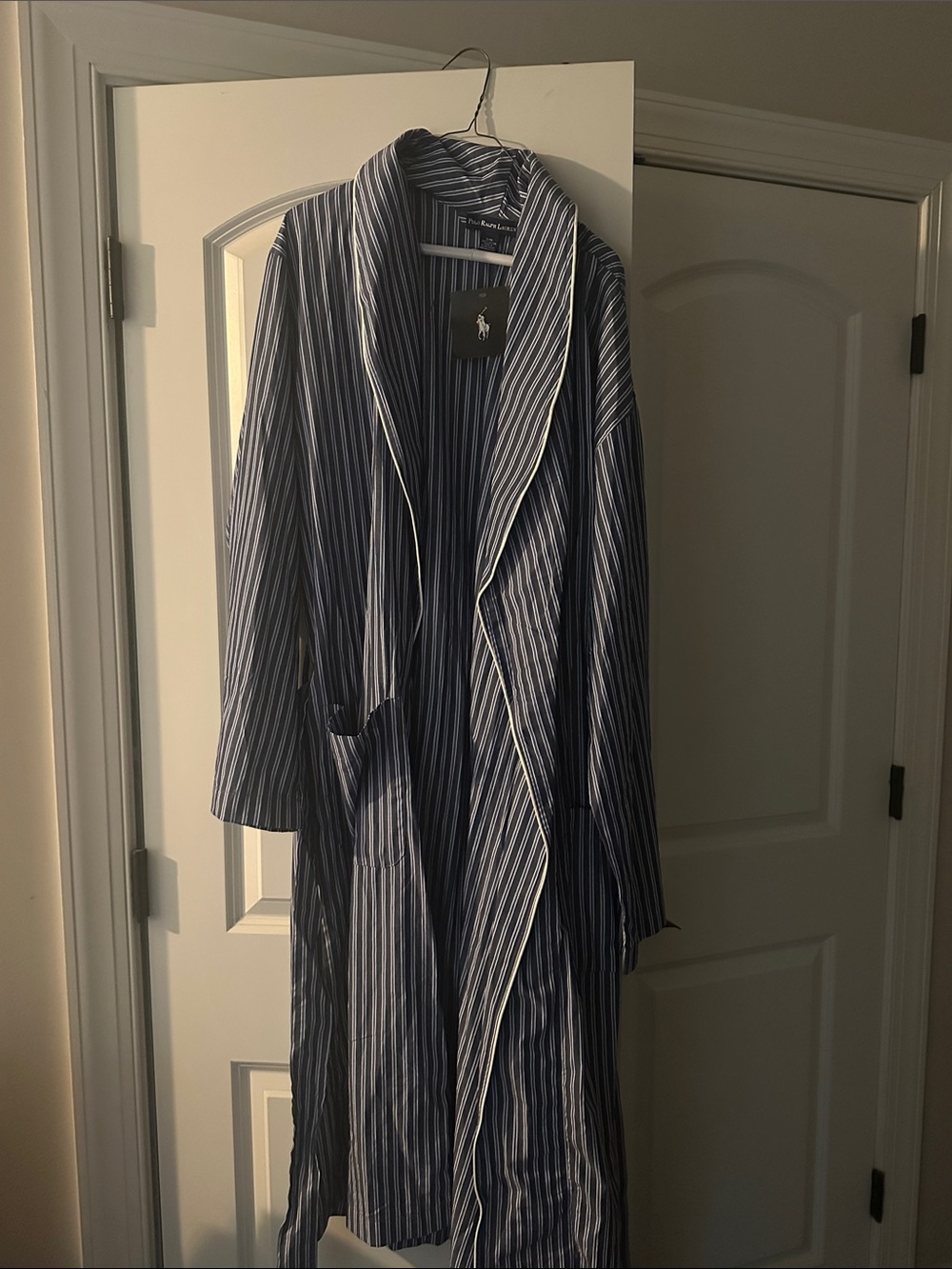 Ralph Lauren Navy and White Striped Robe